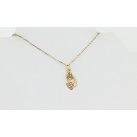 12k Yellow Gold Black Hills Gold Pendant with 10k Yellow Gold Chain 18" inch - Picture 6 of 7